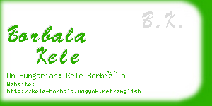borbala kele business card